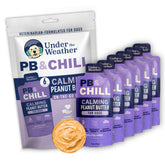 Under the Weather PB Chill front packaging showing calming dog treats with natural ingredients.