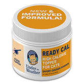 Under the Weather Ready Cal powder in a cat bowl supports healthy weight gain.