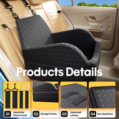 UNICITII dog car seat compact dimensions fit small pets up to 20 lbs