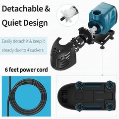 Uniclife 400 GPH pump quiet operation minimizes disturbance in tanks and ponds.