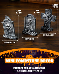 Uniclife tombstone mini 2 showing carved details for spooky underwater graveyard