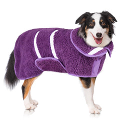 Unicorn Catcher dog bathrobe absorbs water for quick post-bath drying