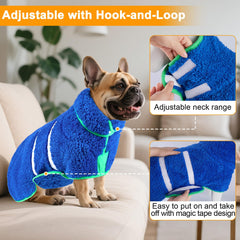 Unicorn Catcher dog bathrobe machine-washable durable fabric stays soft after washes.