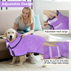 Unicorn Catcher dog bathrobe soft pajama-use demonstrates cozy post-bath comfort.