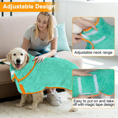 Unicorn Catcher dog towel after bath in use showing quick drying