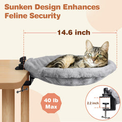 Unidevice Cat Desk Bed mesh-cover highlights breathable comfort for warm seasons and easy cleaning.