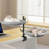 Unidevice Double Cat Desk Bed top view shows dual snuggle zones for focus-friendly workspace.