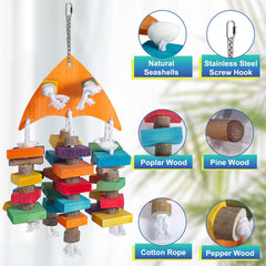 Unimaxlink pine and poplar parrot toy durable large-bird chew surface