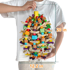 Unimaxlink parrot toy shows natural poplar wood textures for enrichment