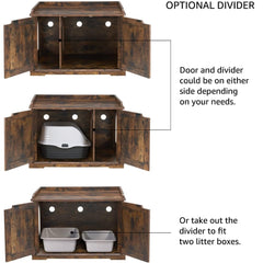 Unipaws cat litter box enclosure interior dimensions highlight ample space for larger boxes.