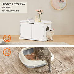 Unipaws cat litter box enclosure interior space shows room for most litter boxes