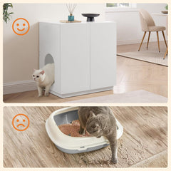 Unipaws tall cat litter box enclosure provides private, stress-free potty time
