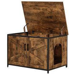 unipaws top opening cat litter box enclosure front view shows discreet, odor containment for pets