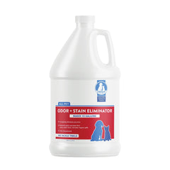 Unique Pet Odor Stain Eliminator 128oz bottle pour demonstrates deep cleaning for pet areas