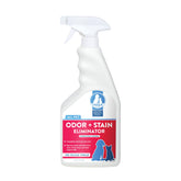 Unique Pet Odor Stain Eliminator bottle showing ready-to-use spray for odor and stain removal.