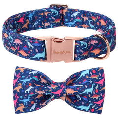 Unique Style Paws cartoon dog collar bow closeup shows soft cotton comfort for daily walks.