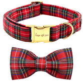 Unique Style Paws Christmas dog collar bow for festive holiday photos.