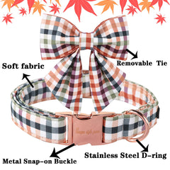 Unique Style Paws cotton dog collar detachable bow tie showcases customizable fashion.