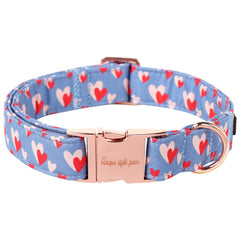 Unique Style Paws valentines blue-pink love-heart collar for everyday comfort