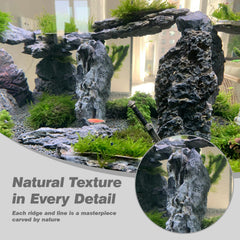Unocho Seiryu aquarium stones texture closeup reveals unique formations for visual depth