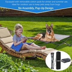 unp foldable dog bed pop up with Textilene mesh for better ventilation while camping