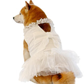 UOSIA formal dog dress large white lace bow creates an elegant wedding-ready look for large dogs.