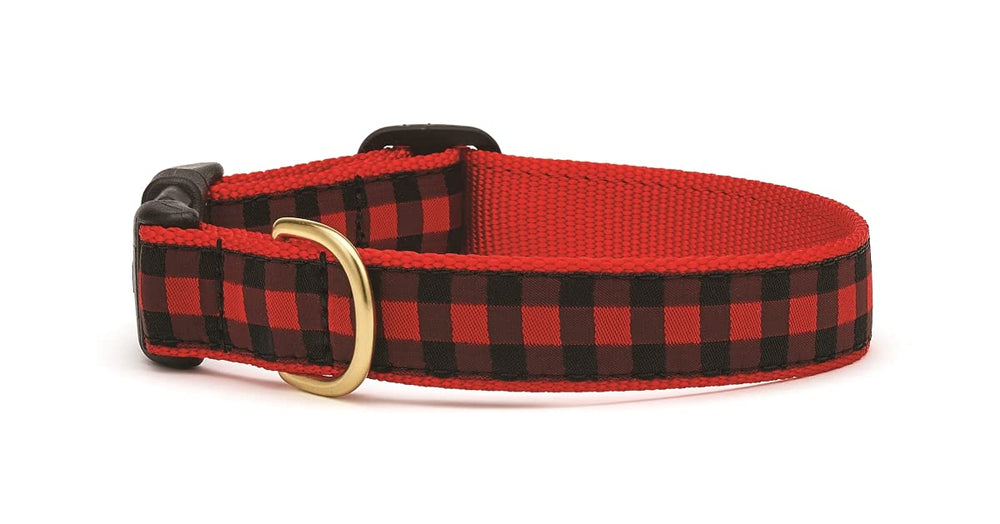 Up Country buffalo plaid collar small size 9-15 inches with 5/8 inch narrow width for daily walks.