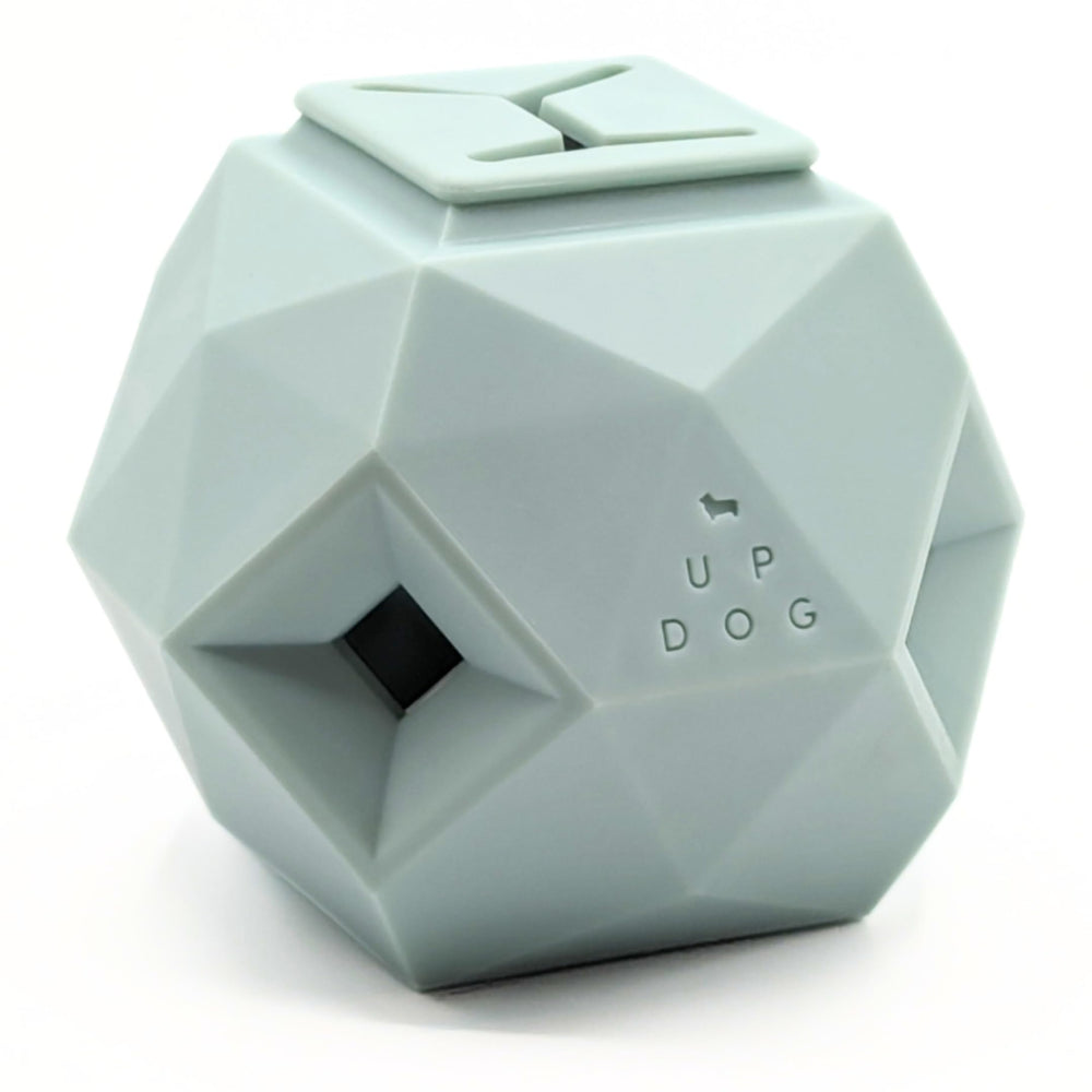 Up Dog Toys Odin Treat Ball dispensing kibble during play improves mental stimulation