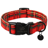 UP URARA PUP Christmas collar closeup with durable metal buckle