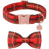 UP URARA PUP Christmas dog collar bowtie front view for festive photo-ready charm