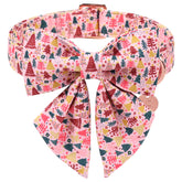 UP URARA PUP pink christmas dog collar with bow tie for festive winter walks