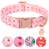 UP URARA PUP Valentine collar pink heart close-up for stylish daily wear