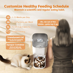 UPAWPIA automatic cat feeder wifi setup demonstrating dual-band connectivity