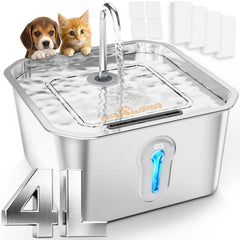 UPAWPIA 4L cat fountain showing capacity for multiple pets and longer hydration