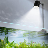 UPETTOOLS clip-on aquarium light assembly demonstrates quick tool-free mounting for instant tank illumination.