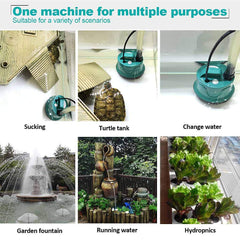 UPETTOOLS submersible water pump with handle for easy transport.