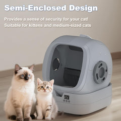 UPFAS Litter Box app-control dashboard displays real-time usage data.