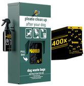 UPGORILO dog waste station exterior front view for reliable outdoor waste management.