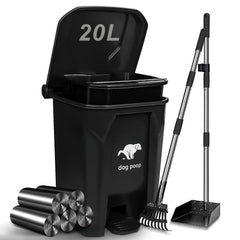 Uppcasir dog poop trash can outdoor with pedal lid for hands-free waste disposal