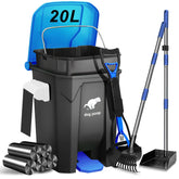 Uppcasir dog poop trash can outside with lid-pedal for hands-free disposal.
