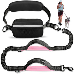 Uppetly hands-free dog leash waist belt enables secure, hands-free walking during runs.