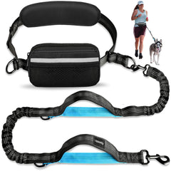 Uppetly hands-free leash with zipper pouch during a walk for phone access