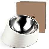 Uppetly tilted-dog-bowl-1cup centers food for easier feeding and reduced spills.