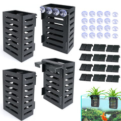 Uprony black aquarium plant holder 4 pcs set, supports plants for healthier root flow in tanks.