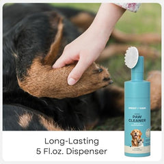 Uproot Clean Dog Paw Cleaner muddy paws before and after demonstrate mess-free care.