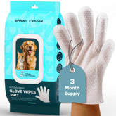 Uproot Clean QuickClean Gloves Pro close-up for mess-free paw cleaning on muddy paws