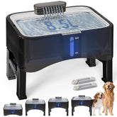 UPSKY 2.25Gal elevated fountain provides splash-free hydration for pets.