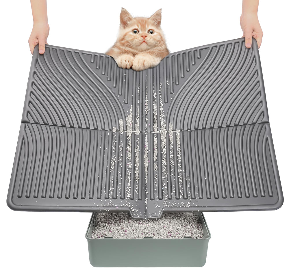 UPSKY Cat Litter Mat arch design traps litter, keeping floors cleaner.