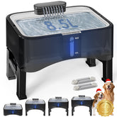 UPSKY elevated dog water fountain with four height settings for comfortable drinking.