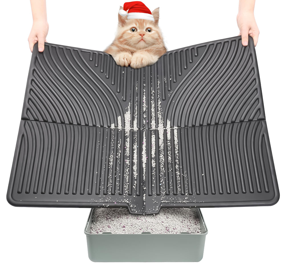 UPSKY cat litter mat arch-catching design traps litter from paws for cleaner floors.